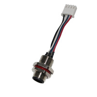 Câble d'assemblage étanche avec connecteur de panneau M12 à 4 broches IP67 pour équipement extérieur, longueur personnalisée