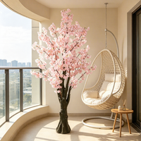 Pohon Bunga Sakura Buatan 180cm Multi-tipe, Dekorasi Kain Bunga, Pohon Sakura Palsu dalam Pot, Dekorasi Rumah & Lobi Dalam Ruangan