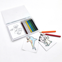 Mini ensemble de crayons de coloriage avec étui en plastique livre de papier de récréation pour livre de coloriage scolaire pour le dessin