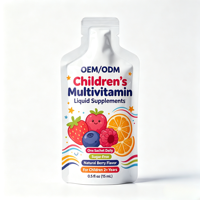 Sachets de boisson multivitaminée personnalisés pour enfants, OEM, 15 ml, en stick, 20 par boîte, Vitamines A, D, E, C + Complexe B, Zinc, Potassium, Usine GMP