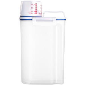 <b>Rice</b> Storage <b>Container</b> 4L Airtight Insect Proof Moisture Proof With Handle Transparent White Rectangle - Product Image 5