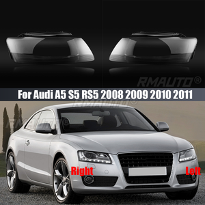 Pour Audi A5 S5 RS5 2008 2009 2010 2011 Cache-phare avant transparent, abat-jour, coque de phare, lentille en plexiglas - Product Image 1
