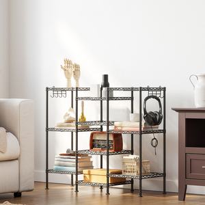 Étagère de rangement moderne en acier à 3 niveaux pour salle de bain avec crochets - Rangement multifonction durable pour la maison/le salon - Product Image 6