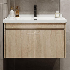 <span class=keywords><strong>Meuble</strong></span>-lavabo mural en contreplaqué étanche avec miroir et rangement intégré – Offre spéciale - Product Image 2
