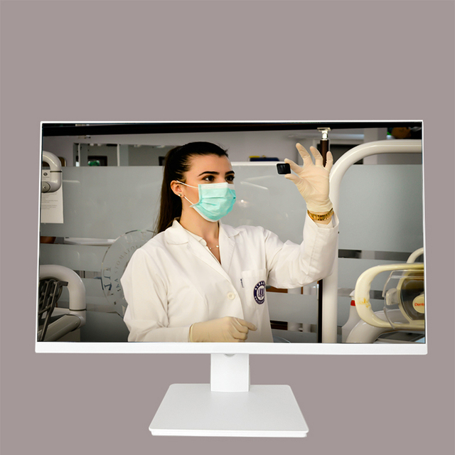 Professional Medical Grade Monitor Custom White 27 Inch 4K 60Hz Display HDM Type C DP Interface for Desktop Featuring Speaker