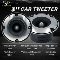 Corps en aluminium haut de gamme de 3 pouces/75mm Bobine de 1 pouce 200 Watt Néodyme Haute Compression Bullet Super Tweeters