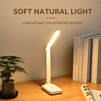 Lampe de table LED à 3 températures de couleur, rechargeable, pliable, pour la lecture