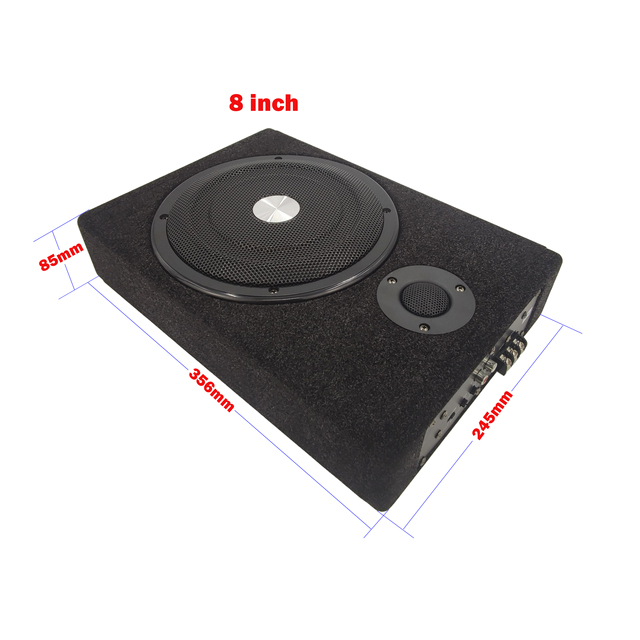 8 Inch Car Audio Auto Subwoofer Active 12V Bass Speaker Woofer Horn  Underseat Subwoofer Box Car Sound Factory Direct