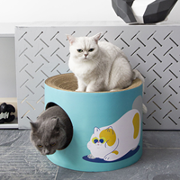 Pet New Release Product 2025 Maison pour chat d'intérieur de style double couche et planche à gratter pour chat pour jouer et se détendre
