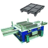 Plateforme de palette en plastique, surface supérieure et inférieure, avec neuf rails de 9 pieds, double face, empilable, rangable, avec nervures renforcées, pour outillage