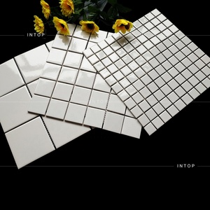 Azulejos de mosaico de cerámica <span class=keywords><strong>para</strong></span> baño <span class=keywords><strong>y</strong></span> cocina, azulejo blanco puro de 98x98mm, verificador de nueve rejillas <span class=keywords><strong>para</strong></span> suelo <span class=keywords><strong>y</strong></span> pared - Product Image 2