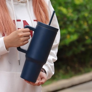 Wholesale BPA Free 40 oz Tumbler <b>with</b> Handle and <b>with</b> Straw Vacuum Insulated Water Bottle <b>Reusable</b> Mug 40oz Tumbler <b>Cup</b> - Product Image 6