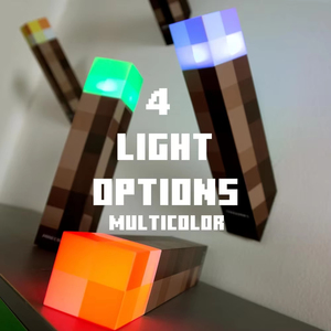 ไฟฉายพิกเซล <span class=keywords><strong>Minecraft</strong></span> รูปทรงคบเพลิง 4 สี ไฟ LED สำหรับกลางคืน ตกแต่งห้องนอน โคมไฟตั้งโต๊ะ ชาร์จ USB ของเล่นเด็ก สำหรับเป็นของขวัญ - Product Image 4