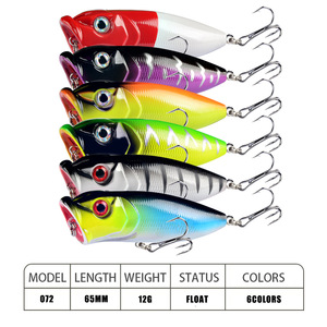 Nouvelle leurre artificielle dure en plastique pour la pêche en mer et sur la plage, <span class=keywords><strong>6</strong></span> couleurs, 5 cm, Popper <span class=keywords><strong>6</strong></span>,5 cm/12 g, pour la carpe - Product Image 3
