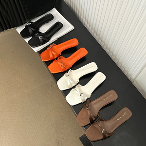 Sandalias de Mujer, Estilo Slipper, Punta Abierta, Tacón Bajo, Dropshipping - Product Image 2