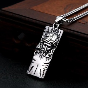 Yunnique Collier en argent tibétain avec pendentif visage Viking, chaîne de pull unisexe, accessoire cadeau - Product Image 3