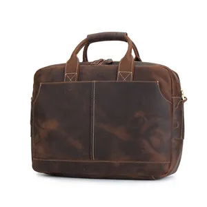Bolso de oficina de cuero de lujo para hombre, maletín de diseñador, portátil, de hombro, 18 pulgadas