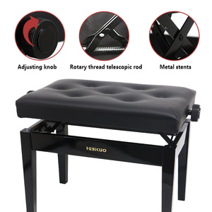 BA212 Bangku Keyboard Bangku <span class=keywords><strong>Piano</strong></span> Bangku Penyimpanan Ganda Tinggi Dapat Disesuaikan Kayu untuk <span class=keywords><strong>Piano</strong></span> Elektronik - Product Image 5