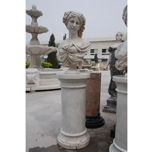 High Quality Natural Stone Marble Beautiful Woman Head Bust Marble Sculpture Bust