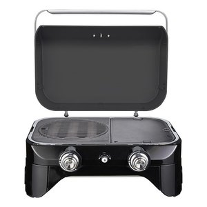 Plaque de cuisson noire ATTITUDE 2100, acier inoxydable moderne, 2 brûleurs, allumage piézoélectrique, portable pour le camping, le barbecue - Product Image 4