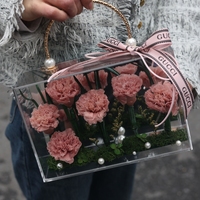 Kedatangan Baru Mawar Awet Buatan Tangan dalam Kotak Akrilik Bunga Dekoratif untuk Hari Valentine Natal Thanksgiving Harga Pabrik