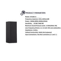 Système audio PA professionnel pour église : Enceinte colonne passive 2 voies 6*5 pouces avec double subwoofer 12 pouces