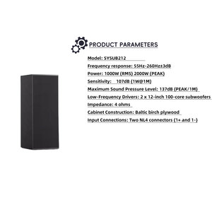 Loa cột line array thụ động 2 chiều chuyên nghiệp 6*5 inch với loa siêu trầm kép 12 inch, hệ thống âm thanh PA cho nhà thờ, thiết bị âm thanh - Product Image 6