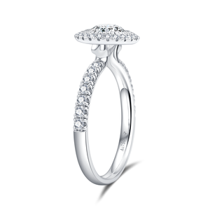 แหวนเพชรสีขาวแข็ง18K แหวนหมั้นกึ่งเมาท์แบบทันสมัย - Product Image 5