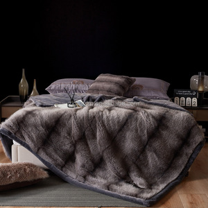 Luxury <strong>Snow</strong> Leopard Fancy Faux Fur <strong>Blanket</strong> Throw Living Room - Product Image 5