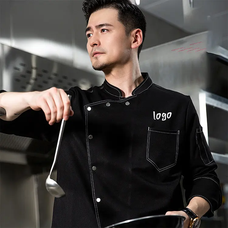 Pakaian koki desain baru mode uniseks seragam koki jaket koki untuk Dapur dan restoran