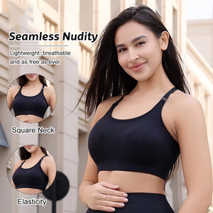 Reggiseno da <span class=keywords><strong>Allattamento</strong></span> Comodo e Senza Cuciture Stile Europeo-Americano 2733 con Schienale Incrociato e Push-up <span class=keywords><strong>per</strong></span> Maternità e <span class=keywords><strong>Allattamento</strong></span> - Product Image 1