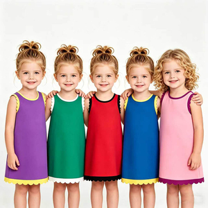 Vestido Infantil de Verano con Estampado Festivo, Borde Festoneado, Estilo Casual, Corte en A, Algodón Orgánico, con Forro y Pantalones Cortos, Personalizado - Product Image 1