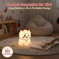Veilleuse en silicone Dragon rechargeable, lampe de chevet tactile, veilleuse de dessin animé en silicone, lumière LED tactile pour enfants, cadeau