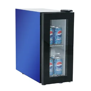 21L özelleştirilmiş içecek buzdolabı tezgah kutular ve şişeler için cam kapi içecek soğutucu