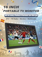 Téléviseur intelligent HD LED de 15,4 pouces, petit téléviseur intelligent portable avec application intégrée pour les matchs