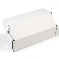 Boîte d'expédition en carton ondulé personnalisée, longue, blanche, à extrémités pliées, pour emballage de jeux de cartes