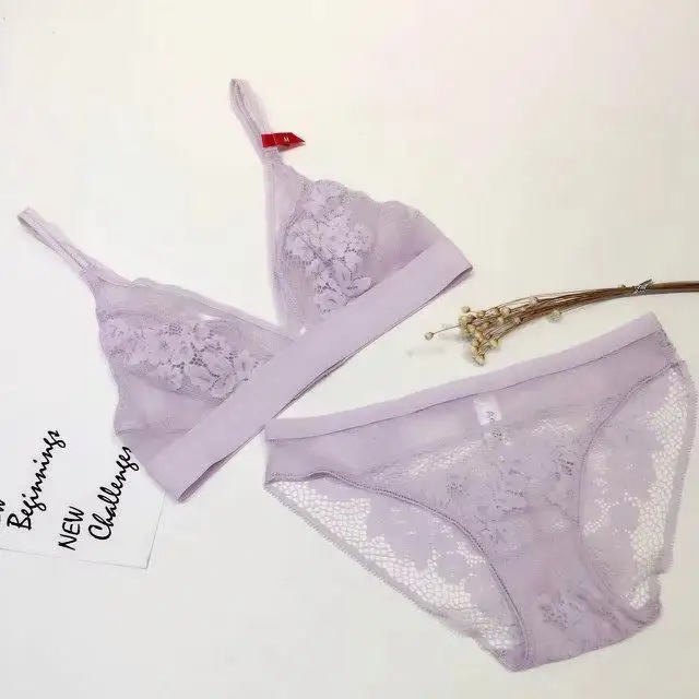 Conjunto de lencería sexy y barato para mujer, conjunto de sujetador y bragas de red transparente ultrafino