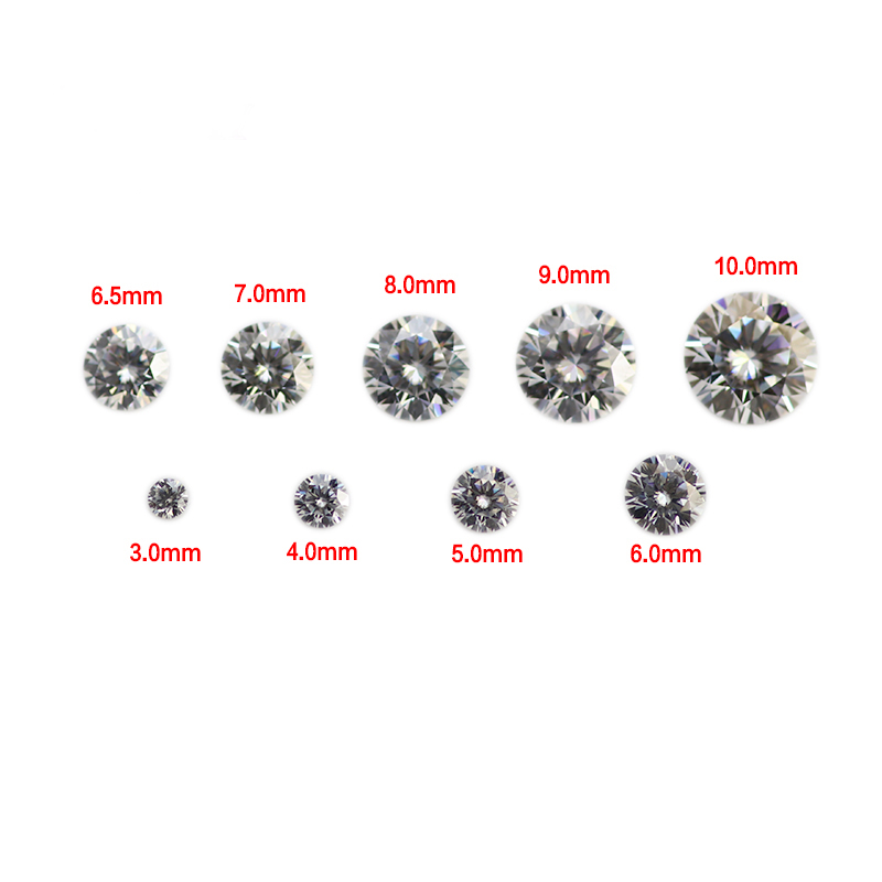 Свободный драгоценный камень, оптовая продажа, Круглый бриллиантовый Муассанит бриллиантовой окраски, Муассанит, Цена за штуку