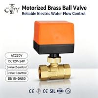 Vanne électrique en laiton fournie par l'usine, AC220V DC12V 24V, commande à trois fils, DN15 à DN50, vanne à eau