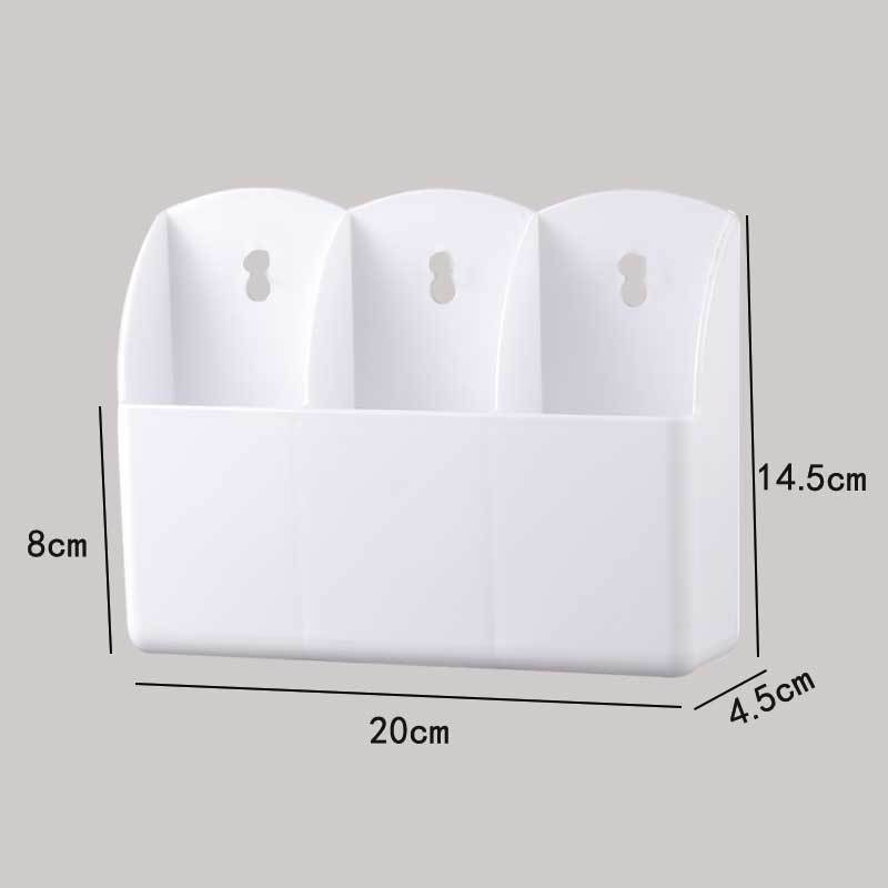 White three-compartment design [with no-drill adhesive backing]