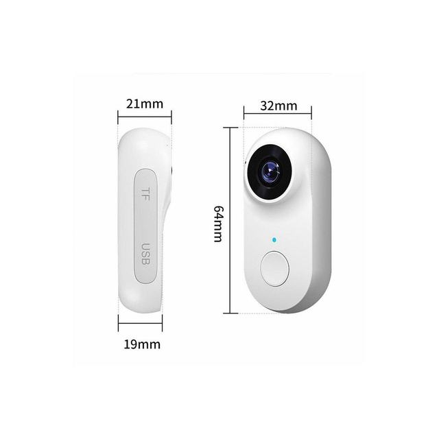 HD 1080P White 2MP Mini Sport Action Pet Camera 0.96" Screen 90 Viewing Angle Waterproof Outdoor Sports Vlogging Recorder