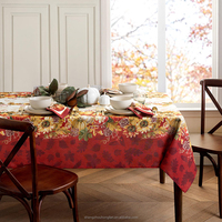 Nappe en tissu rectangulaire ou ronde bordée d'automnes de Thanksgiving, couverture de table multicolore de récolte d'automne de citrouille de ferme généreuse