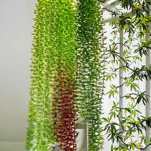 Künstliche Trauerweiden-Blumen Plastik-Grünpflanzen DIY Hängende Ranken für Hochzeit Weihnachten Abschlussfeier Erntedankfest Neujahr - Product Image 2