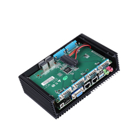 Qotom Fanless Mini PC RAM 4GB SSD 128GB Computadora de escritorio Barato NUC con 7 RS232 Dual Lan computadora industrial