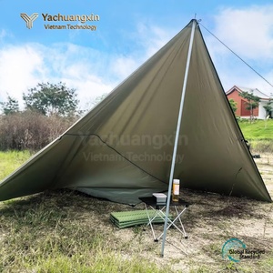 Carpa de Lona Impermeable de Doble Capa, Tipo Trigonal con Estacas en V, Resistente a la Lluvia, al Viento y a los Rayos UV, para Uso en Exteriores durante Tres Estaciones - Product Image 4
