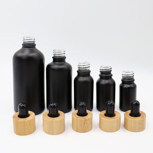 En Stock, Botellas de Vidrio Negro Mate con Gotero de 5ml-100ml, con Tapa de Bambú/Dorado, Directo de Fábrica, Envío Rápido - Product Image 2