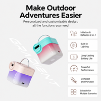 Mini pompe à air électrique rechargeable, gonfleur et aspirateur portable avec lumière LED pour matelas de camping et sacs de rangement