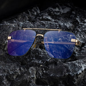 Gafas de Sol sin Marco para Hombre Polo Haus, Negras y Doradas, Lentes de PC con Protección UV400, Estilo Instagram, Comercio Electrónico Transfronterizo - Product Image 3