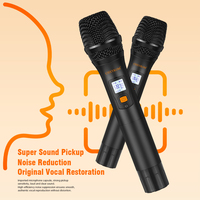 Système de microphone sans fil UHF à 4 canaux CHXYKOM IU-4019 True-Diversity avec 4 micros portatifs en métal et plastique