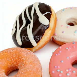 Set de Modelos de Donuts de Plástico Realistas, Decoraciones de Donuts Coloridas Ecológicas, Glaseado de Chocolate, Azúcar Rosa Glaseado - Product Image 4